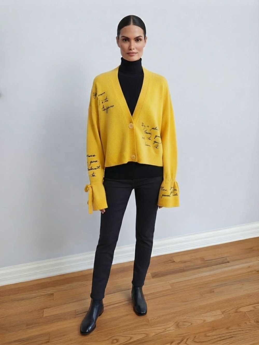 Cinq a Sept Women’s Bright Yellow oversized Cardigan- size S